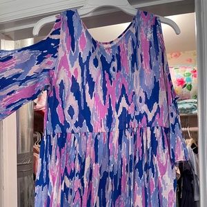 Lilly Pulitzer dress girls XL 12/14 open shoulders